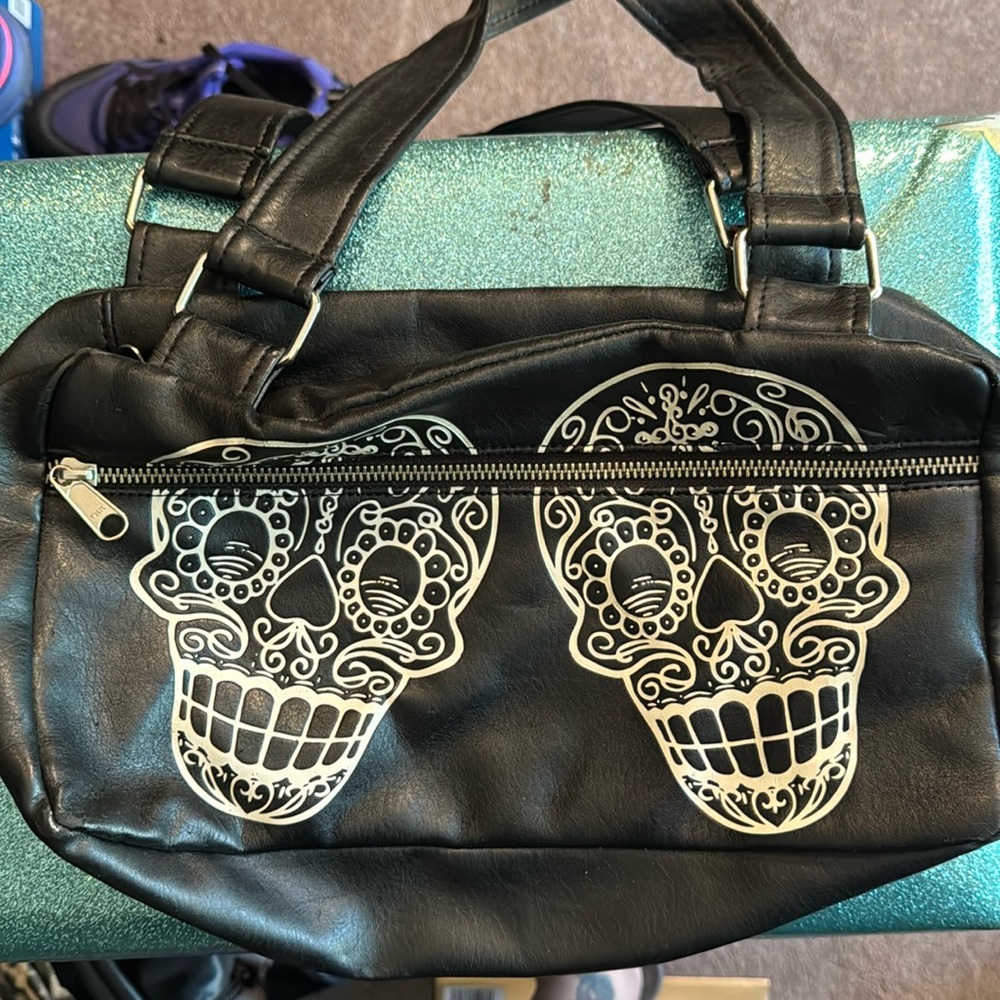 Black Skull Design Handbag